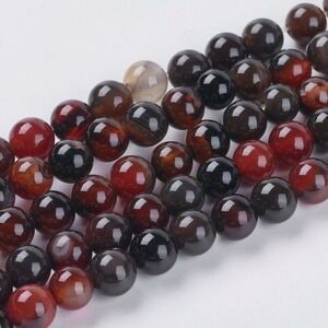 6MM Dark Agate Beads-ONE Gemstone Bead Strand-Jewelry Making Supplies Crafts NWT